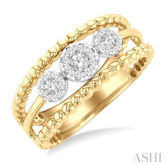 Round Shape Past Present & Future Lovebright Diamond Ring