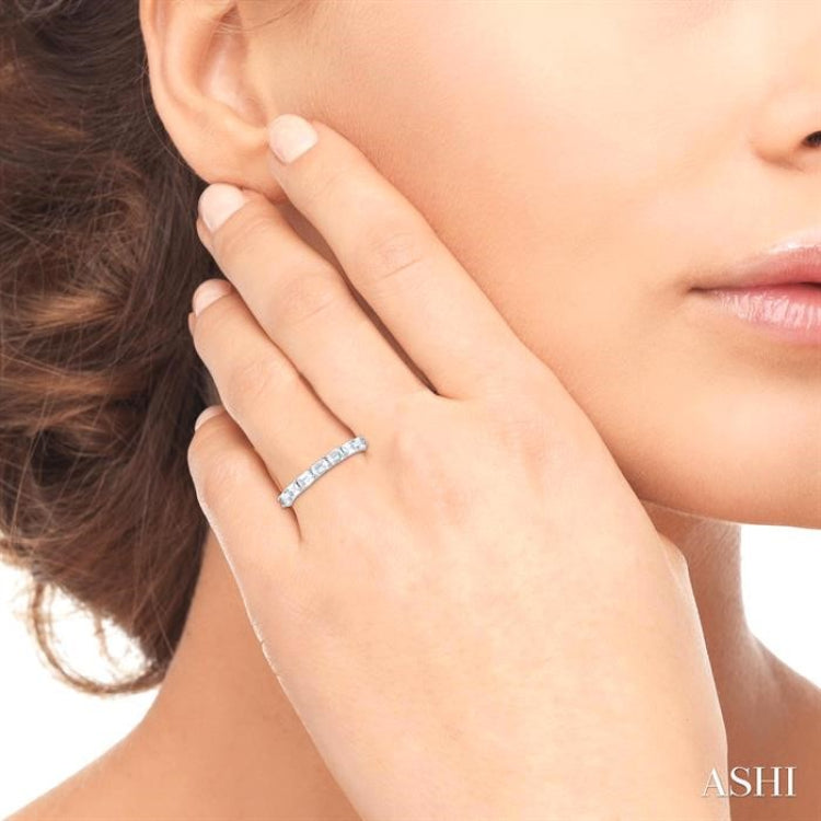 1 Ctw East-West Emerald Cut Diamond Fashion Band in 14K White Gold