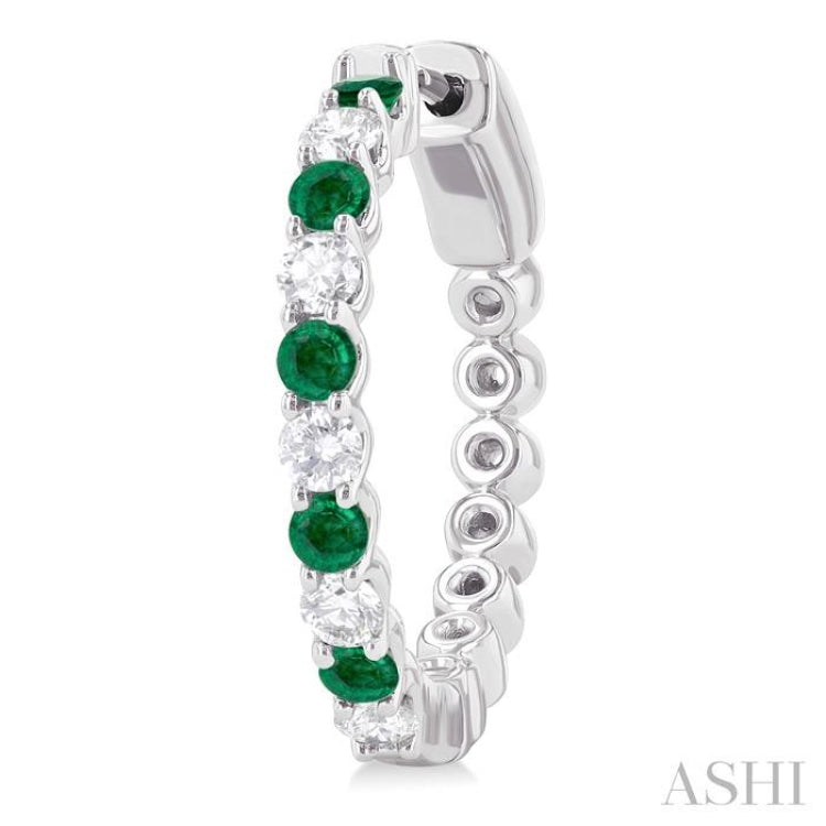 Alternate Gemstone & Diamond Hoop Earrings