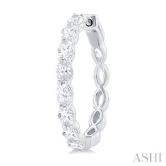 Oval Shape East-West Diamond Fashion Hoop Earrings