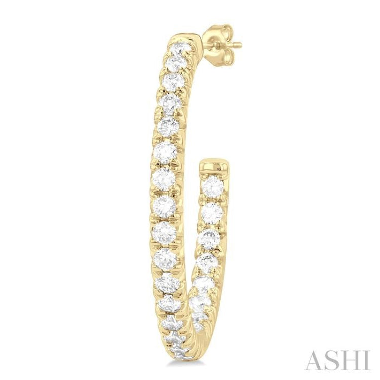 Pave Set Inside-Out Diamond Half Hoop Earrings