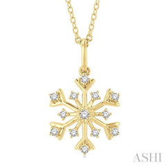 Snow Flake Petite Diamond Fashion Pendant