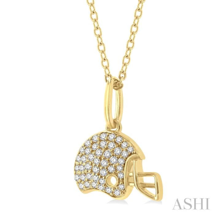 Football Helmet Petite Diamond Fashion Pendant