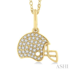 Football Helmet Petite Diamond Fashion Pendant