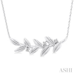 Silver Leaf Diamond Fashion Pendant