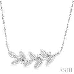 Silver Leaf Diamond Fashion Pendant