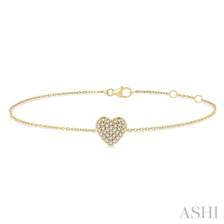 Heart Shape Petite Diamond Fashion Chain Bracelet