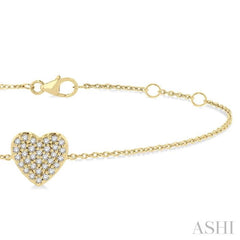 Heart Shape Petite Diamond Fashion Chain Bracelet