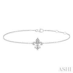 Fleur De Lis Petite Diamond Fashion Chain Bracelet