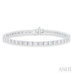 5 1/2 Ctw East West Oval Cut Diamond Fashion Tennis bracelet in 14K White Gold