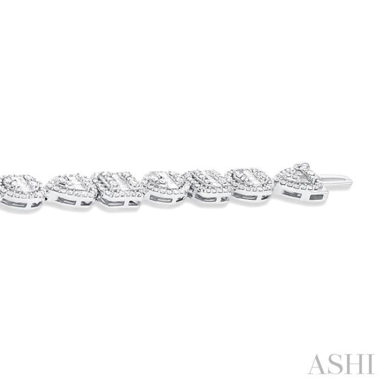 Mixed Shape Halo Fusion Diamond Tennis Bracelet