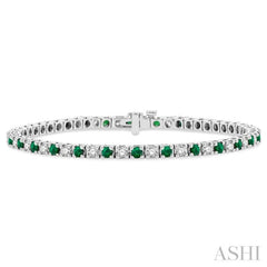 Alternate Gemstone & Diamond Tennis Bracelet