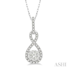 Round Shape Lovebright Diamond Infinity Pendant