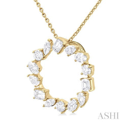 Mixed Shape Circle Diamond Fashion Pendant