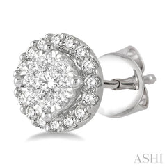 Round Shape Halo Lovebright Essential Diamond Earrings