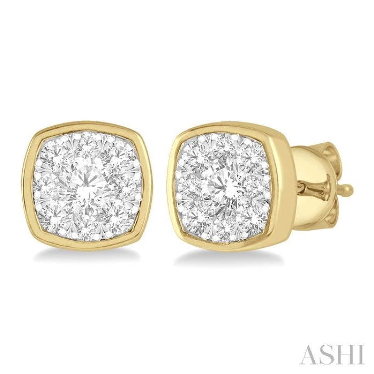 Cushion Shape Lovebright Essential Diamond Stud Earrings