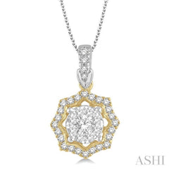 Round Shape Halo Lovebright Diamond Fashion Pendant