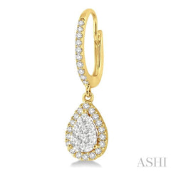 Pear Shape Halo Lovebright Essential Diamond Earrings