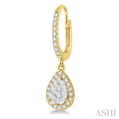 Pear Shape Halo Lovebright Essential Diamond Earrings