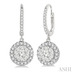 Round Shape Halo Lovebright Essential Diamond Earrings