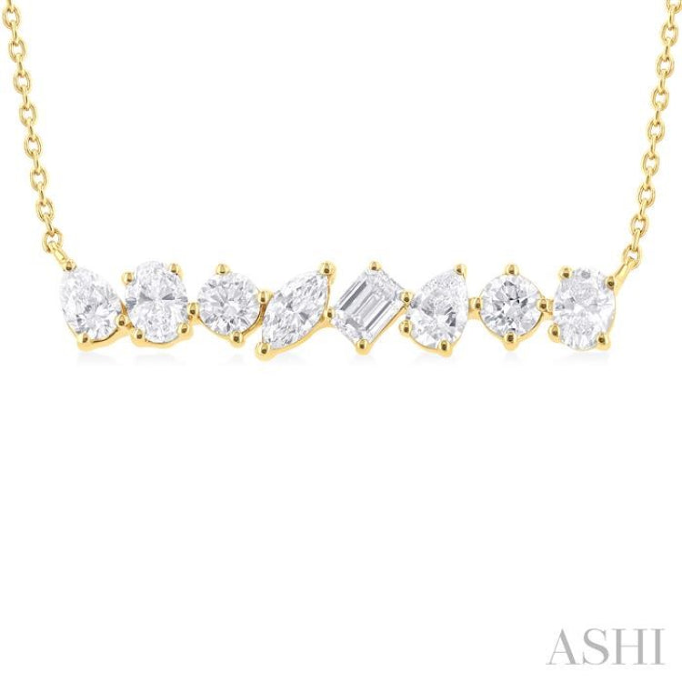 Mixed Shape Scatter Diamond Fashion Necklace