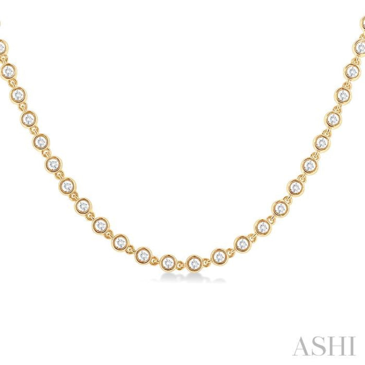 Bezel Set Diamond Tennis Necklace