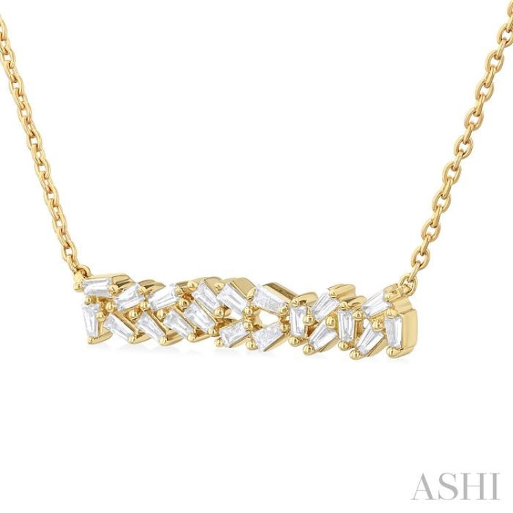 Scatter Baguette Diamond Fashion Necklace