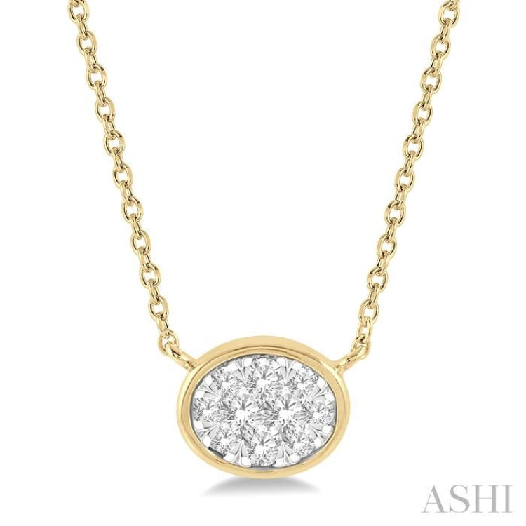 Oval Shape East-West Lovebright Essential Diamond Necklace