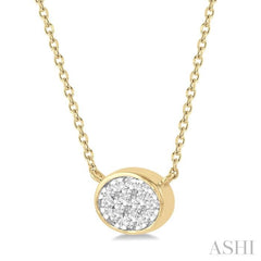 Oval Shape East-West Lovebright Essential Diamond Necklace