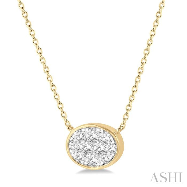 Oval Shape East-West Lovebright Essential Diamond Necklace