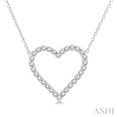 Heart Shape Diamond Station Necklace