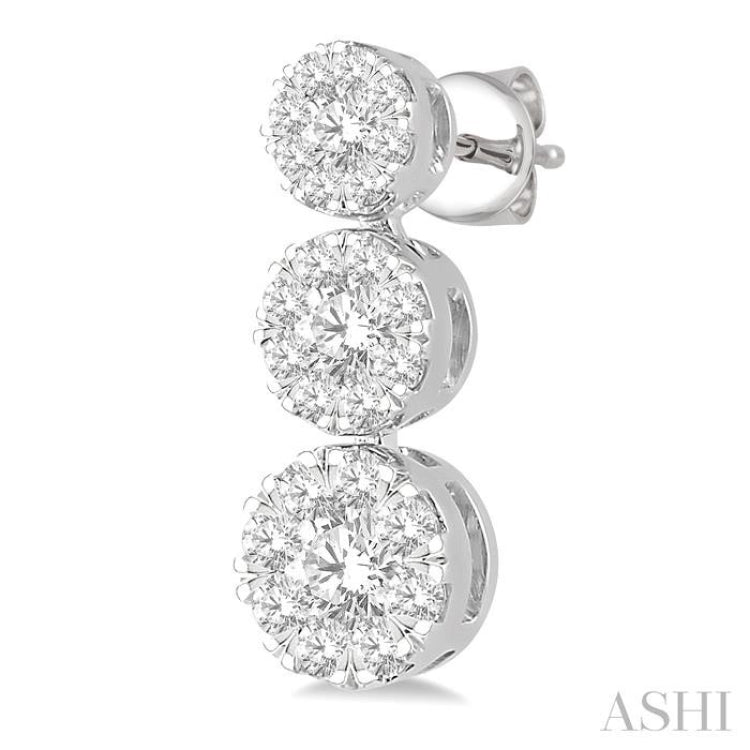 Round Shape Past Present & Future Lovebright Essential Diamond Earrings