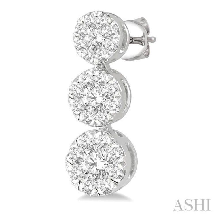 Round Shape Past Present & Future Lovebright Essential Diamond Earrings