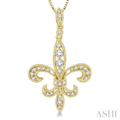 Fleur De Lis Diamond Pendant