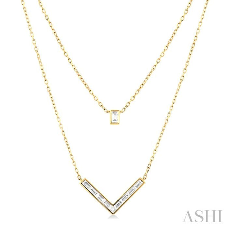 Chevron Layered Diamond Necklace