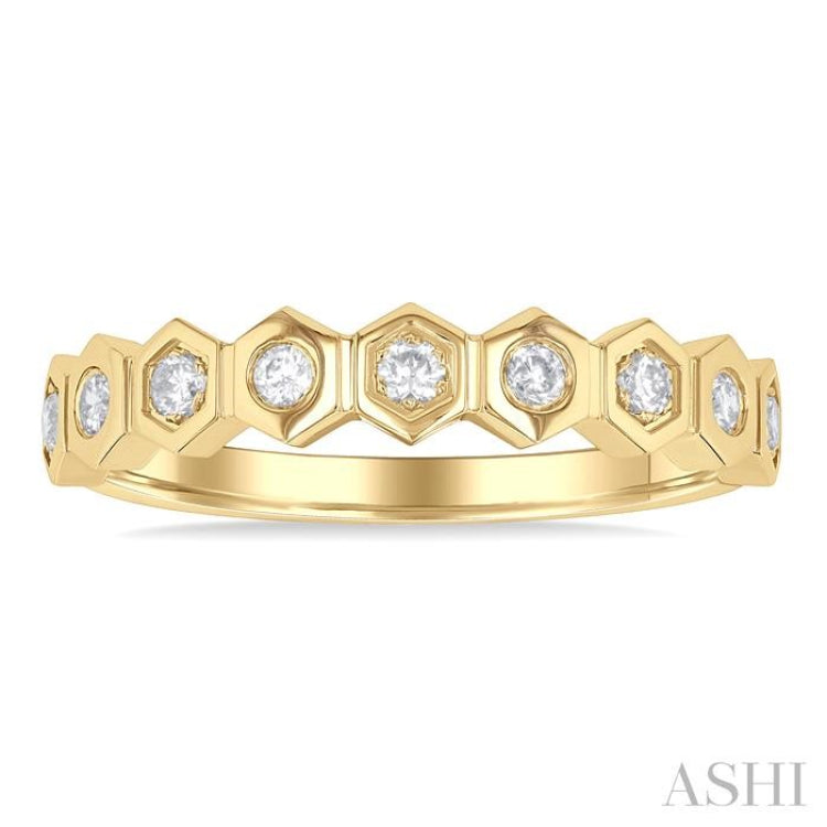 Stackable Hexagon Shape Diamond Fashion Ring