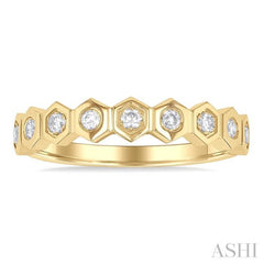 Stackable Hexagon Shape Diamond Fashion Ring