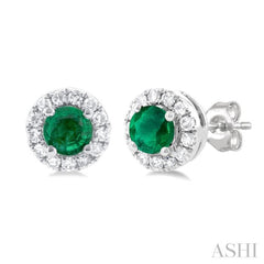 Gemstone & Halo Diamond Earrings