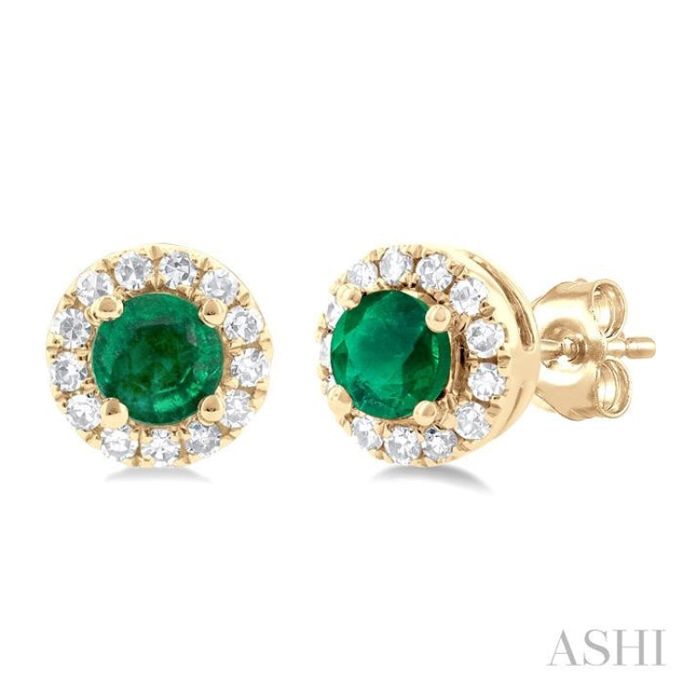 Gemstone & Halo Diamond Earrings