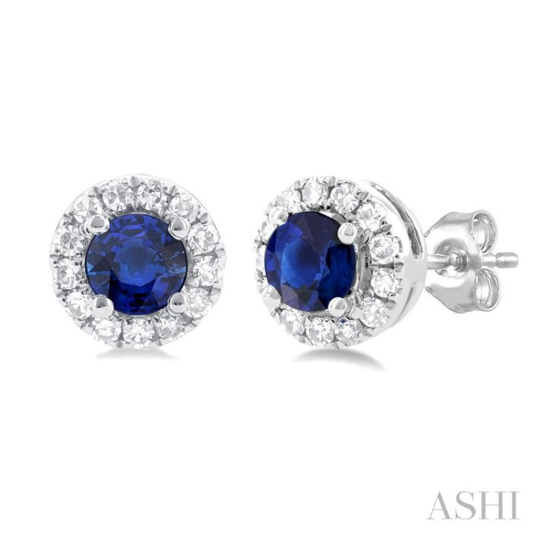 Gemstone & Halo Diamond Earrings