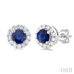 Gemstone & Halo Diamond Earrings