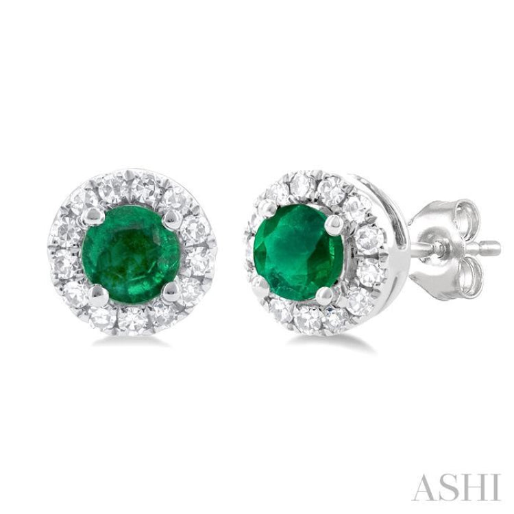 Gemstone & Halo Diamond Earrings