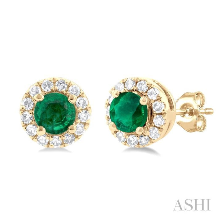 Gemstone & Halo Diamond Earrings