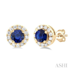 Gemstone & Halo Diamond Earrings