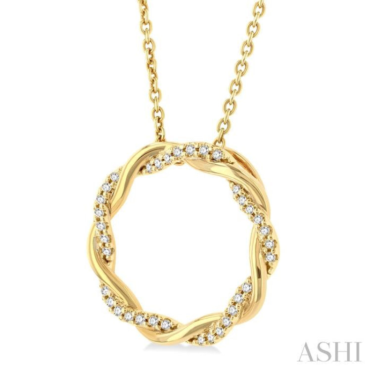 Swirl Circle Diamond Pendant