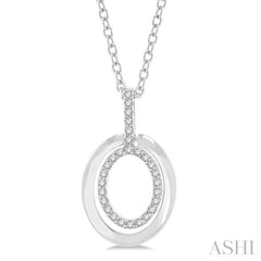 Oval Shape Petite Diamond Fashion Pendant