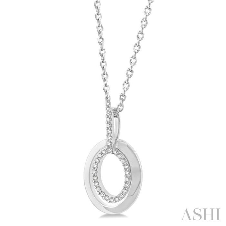 Oval Shape Petite Diamond Fashion Pendant