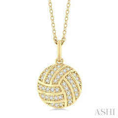 Volleyball Petite Diamond Fashion Pendant