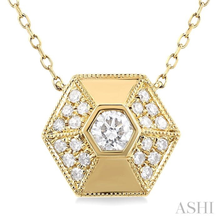 Hexagon Shape Diamond Fashion Necklace