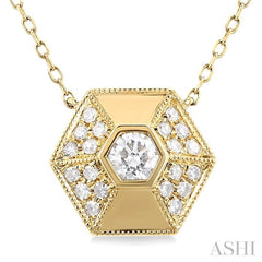 Hexagon Shape Diamond Fashion Necklace